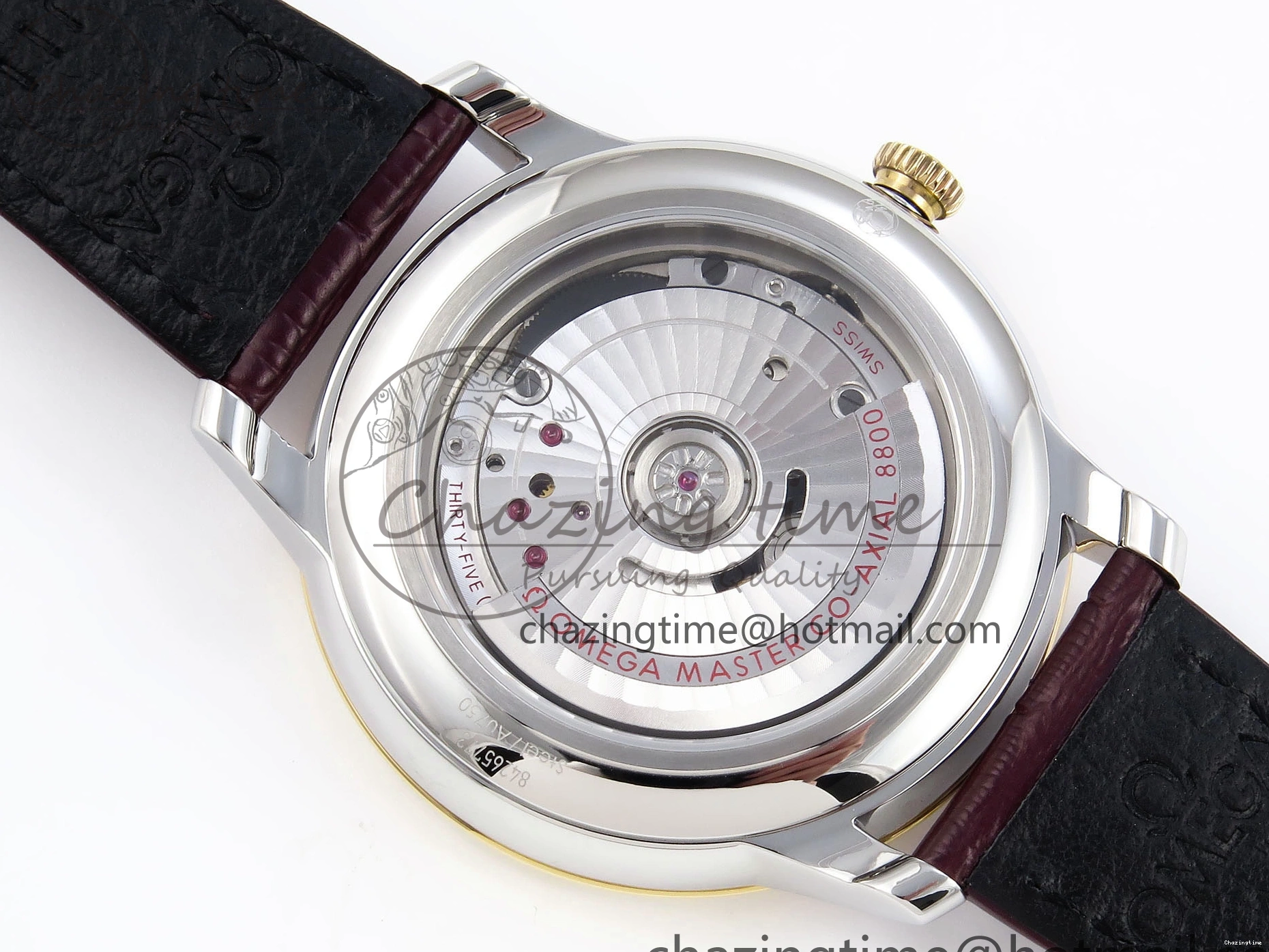 0201 De Ville Date YG MKF 1:1 Best Edition Brown Dial Roman Marker on Brown Leather Strap A OdorResistant 7751